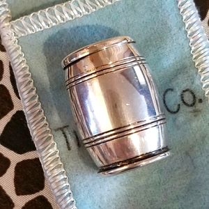 Authentic Vintage Tiffany Sterling Barrel Pillbox